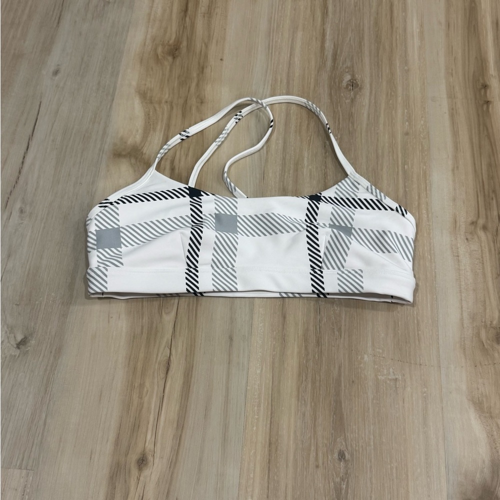 ALO Yoga White and Gray Sports Bra